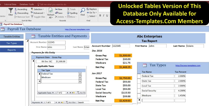 free microsoft access database templates
